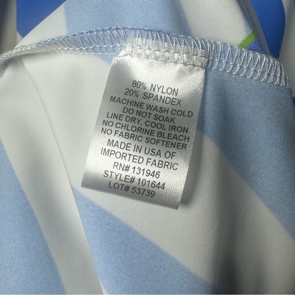 Jude Connally Ruby Dress Small Blue Floral V-Neck Flare Sleeve Midi USA Resort - Picture 9 of 11